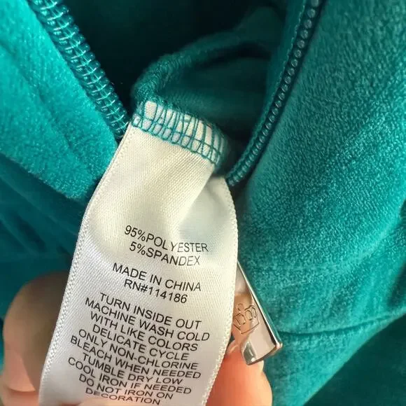 Juicy Couture Women Teal Velour Velvet Jumpsuit with Hoodie Size XL - Picture 12 of 12